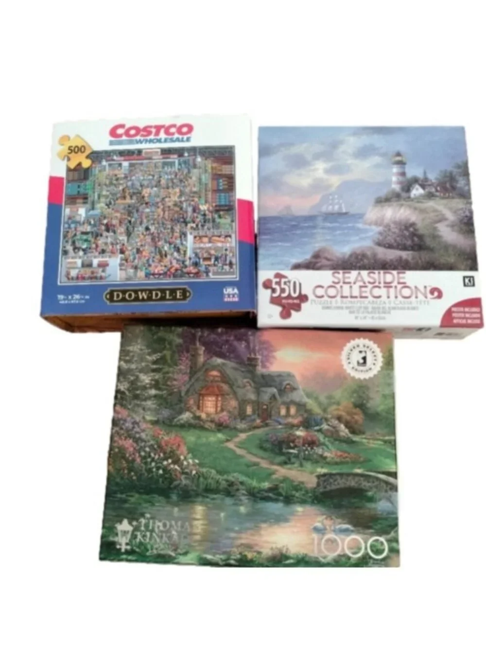 Dowdle Costco Treasure Hunt, KI Seaside Collection, + Thomas Kinkade Puzzles